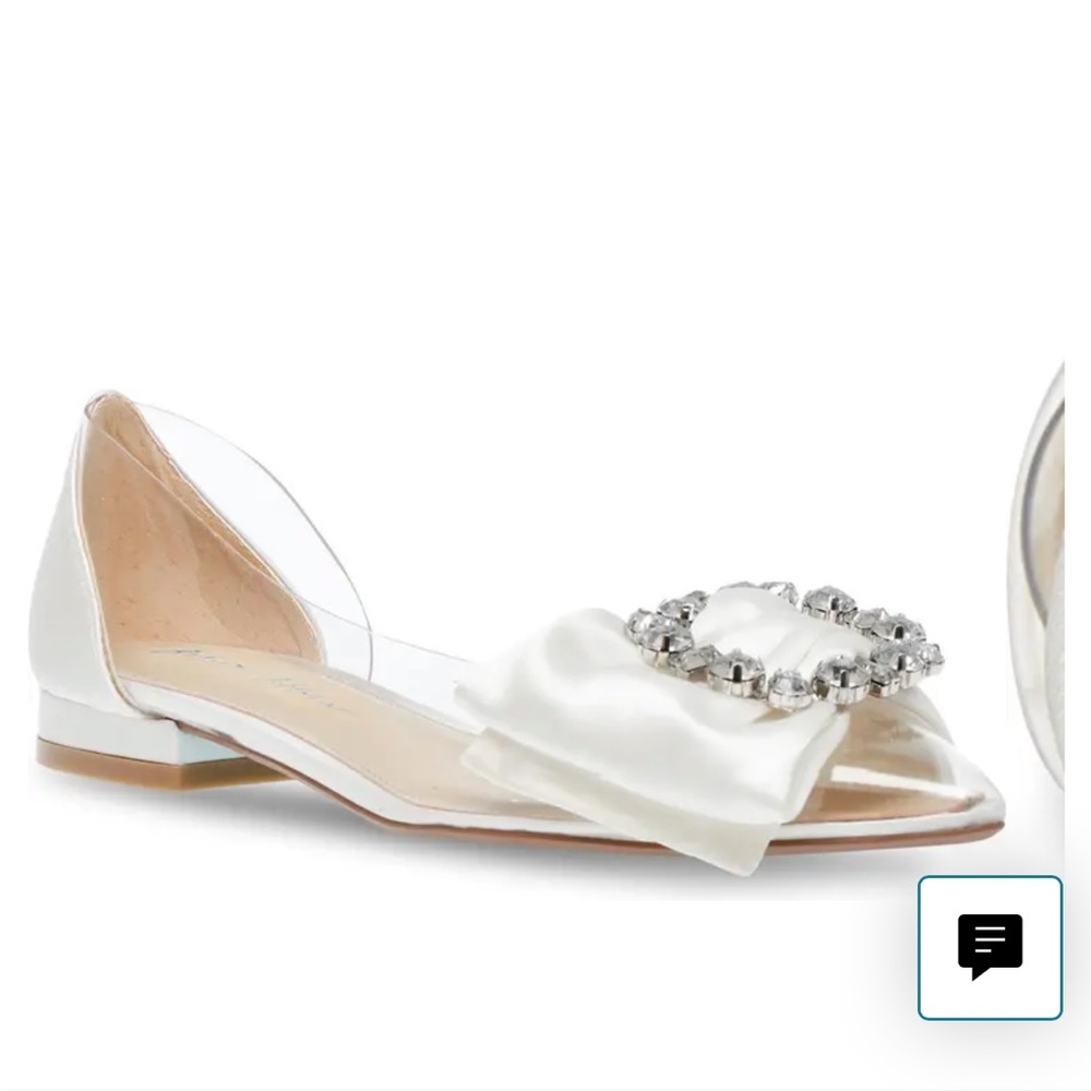 Betsey Johnson Nelie Crystal Bow Flats